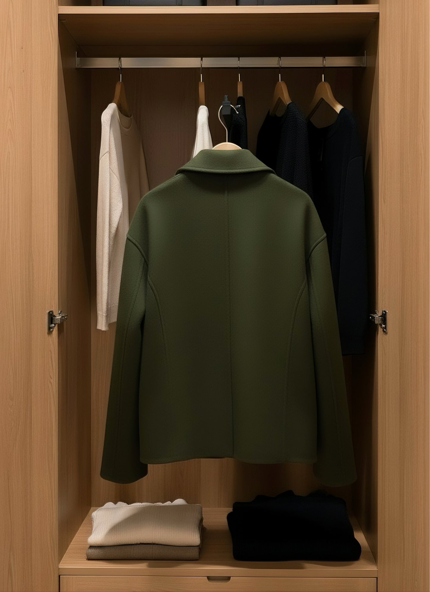 DNL WEAR — Military Green Cashmere Coat