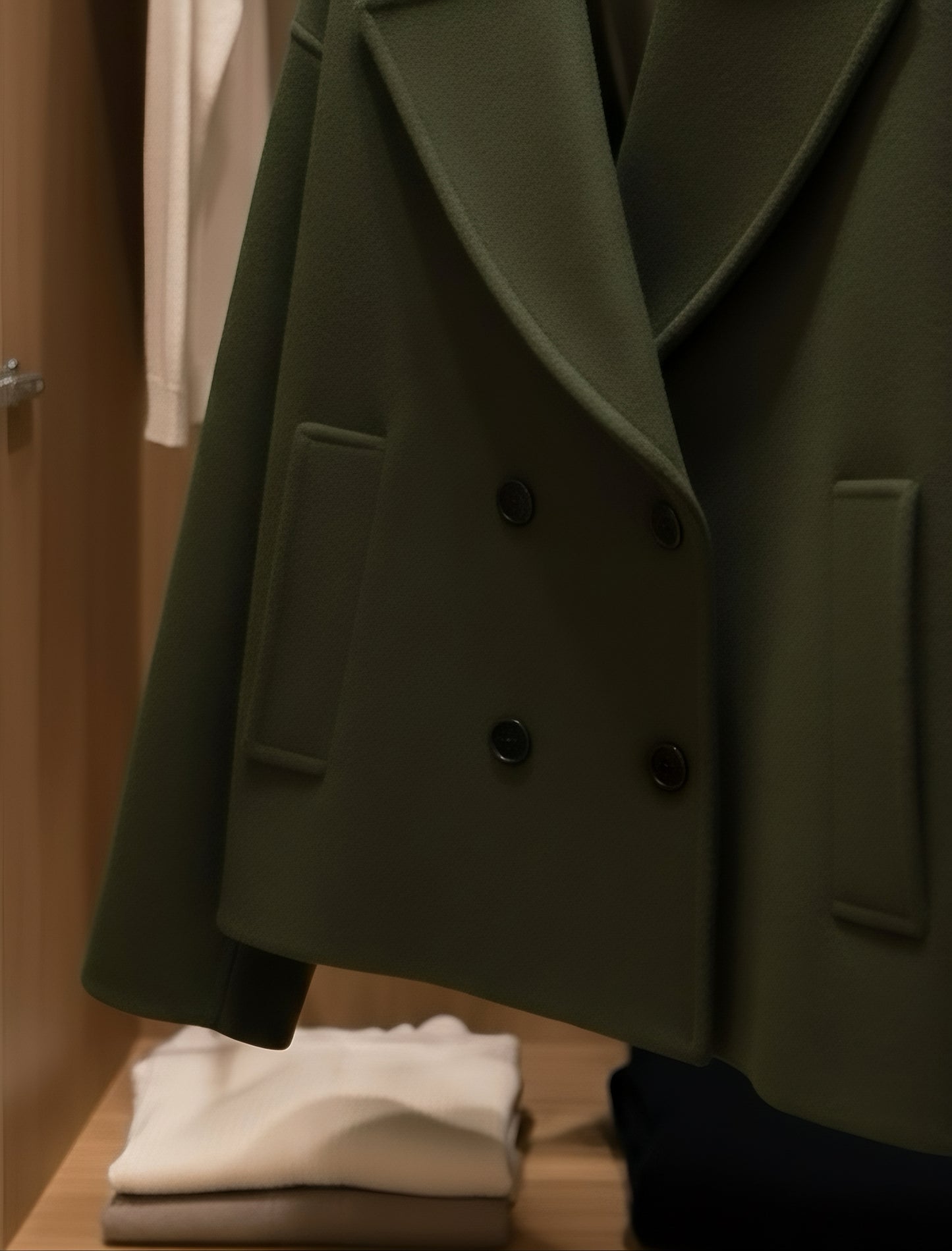 DNL WEAR — Military Green Cashmere Coat